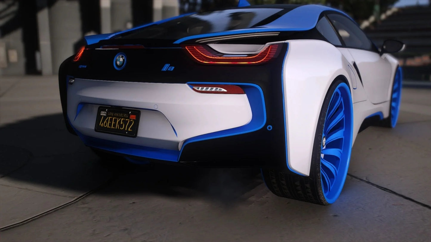 2015 BMW I8 Tron Design Custom on Dub Floaters | Nukem Customs
