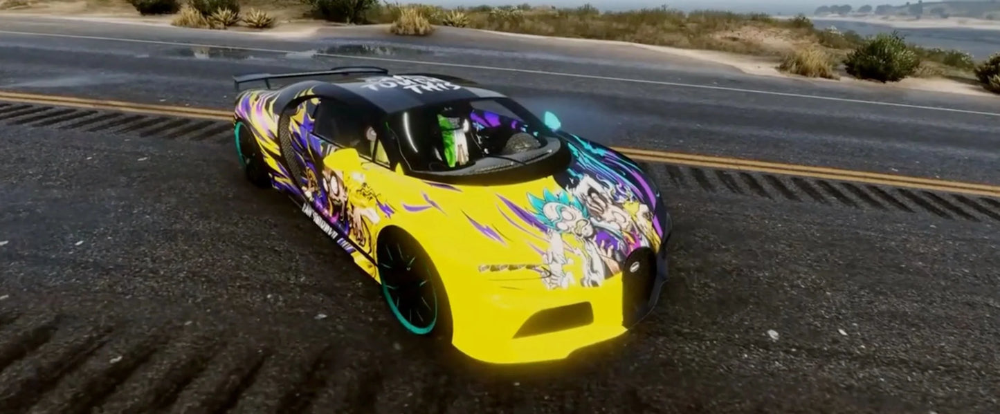 Bugatti Chiron Animated Rick and Morty