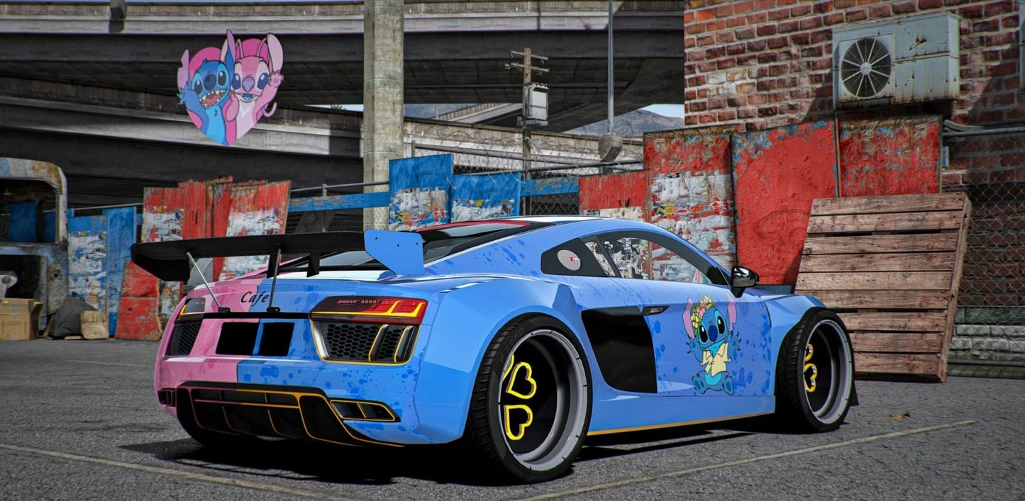 Audi R8 Stitch & Angel Livery | Gamer's Cafe