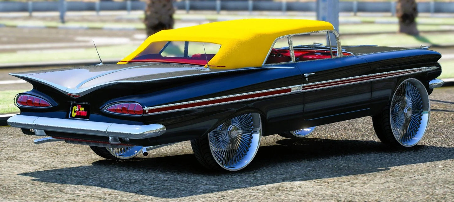 (Debadged) 1959 Impala Drop Top on Daytons | PNUT Customs