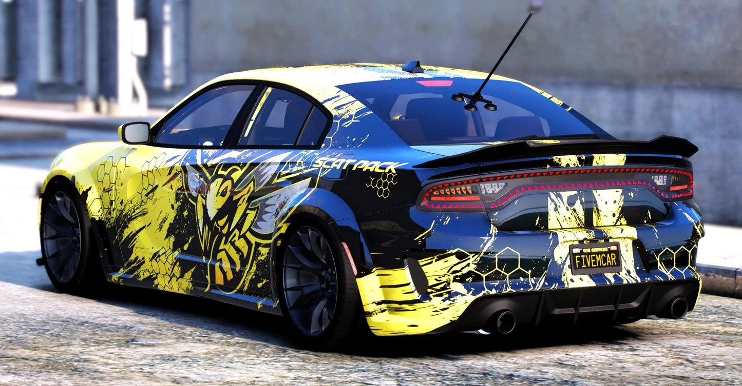 (Debadged) 2022 Dodge Charger Scatpack Magic Outside 305 (Animation Sunroof) | Playa Customs