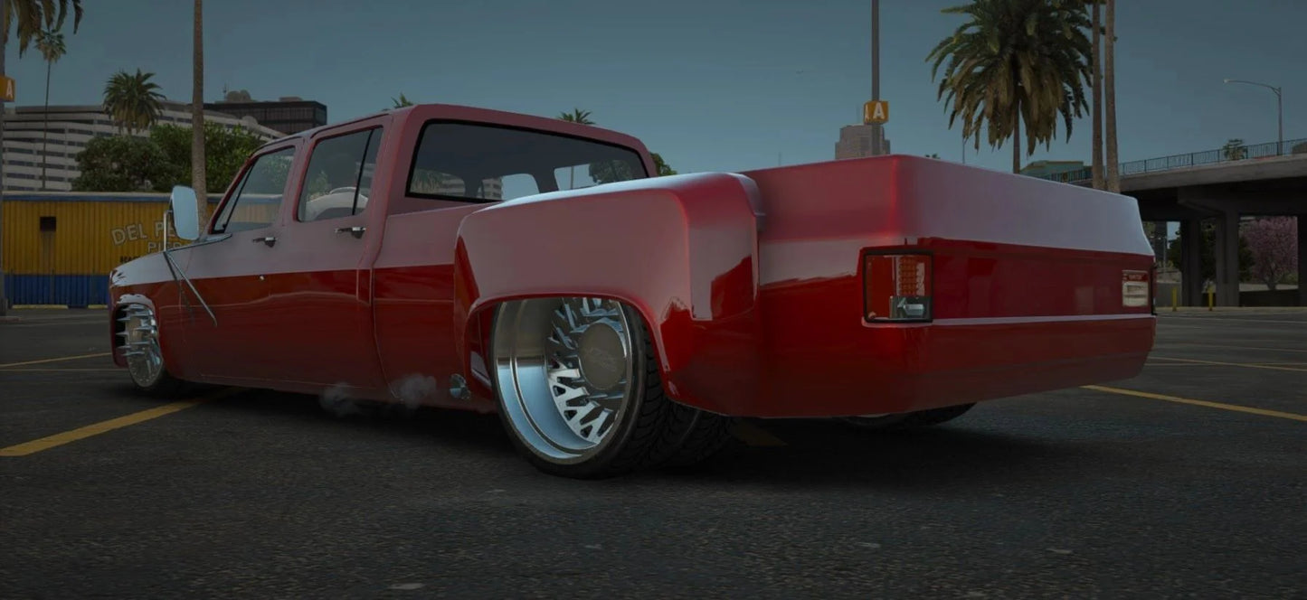 (Debadged) Bagged Chevrolet k30 Dually on JTX Forged wheels | Castillo Mods