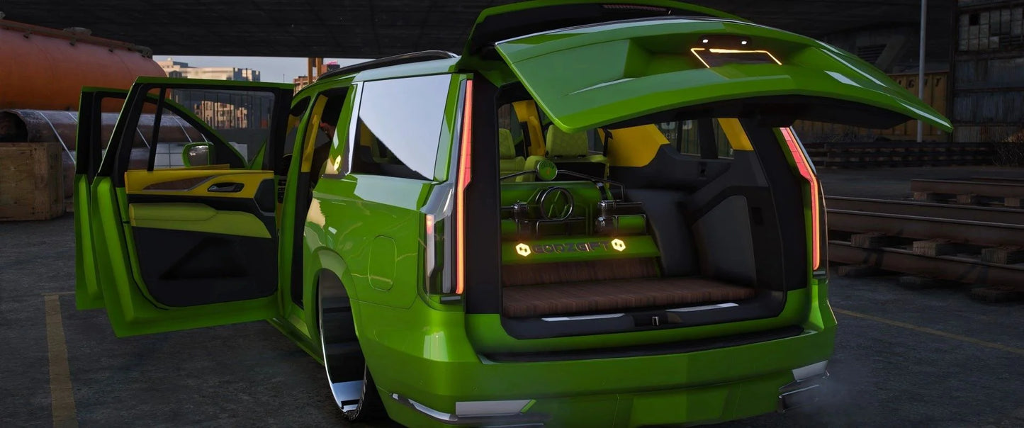 (Debadged) Cadillac Escalade 2 ESV EE SEMA Bagged | GG