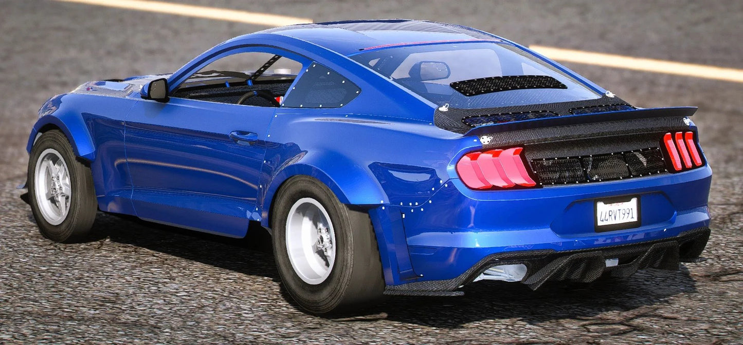 (Debadged) Ford Mustang RTR Drag Car Single Turbo 1500WHP | Razer Kobain