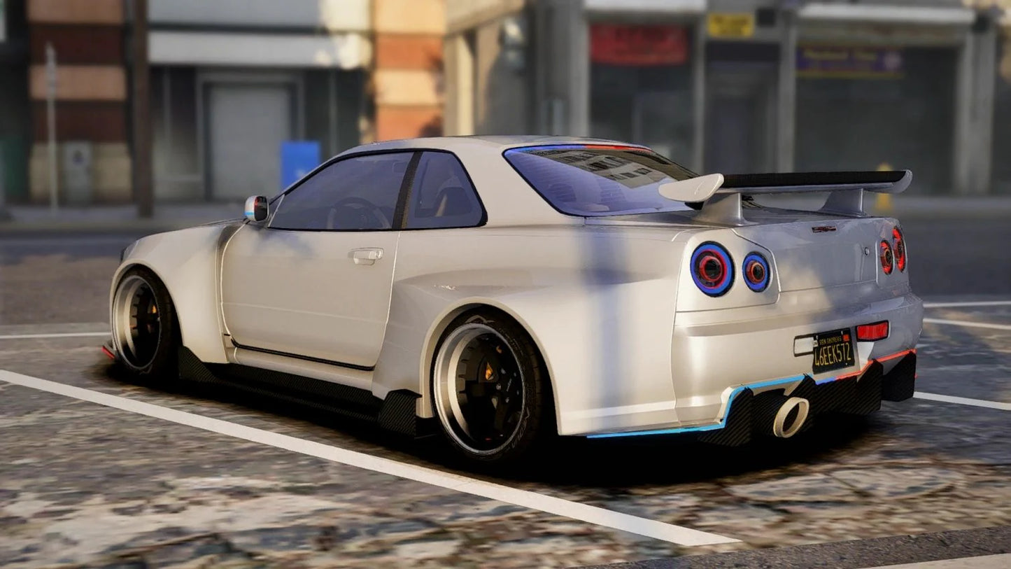 (Debadged) Nissan GTR R34 PD Modern Lights | NM
