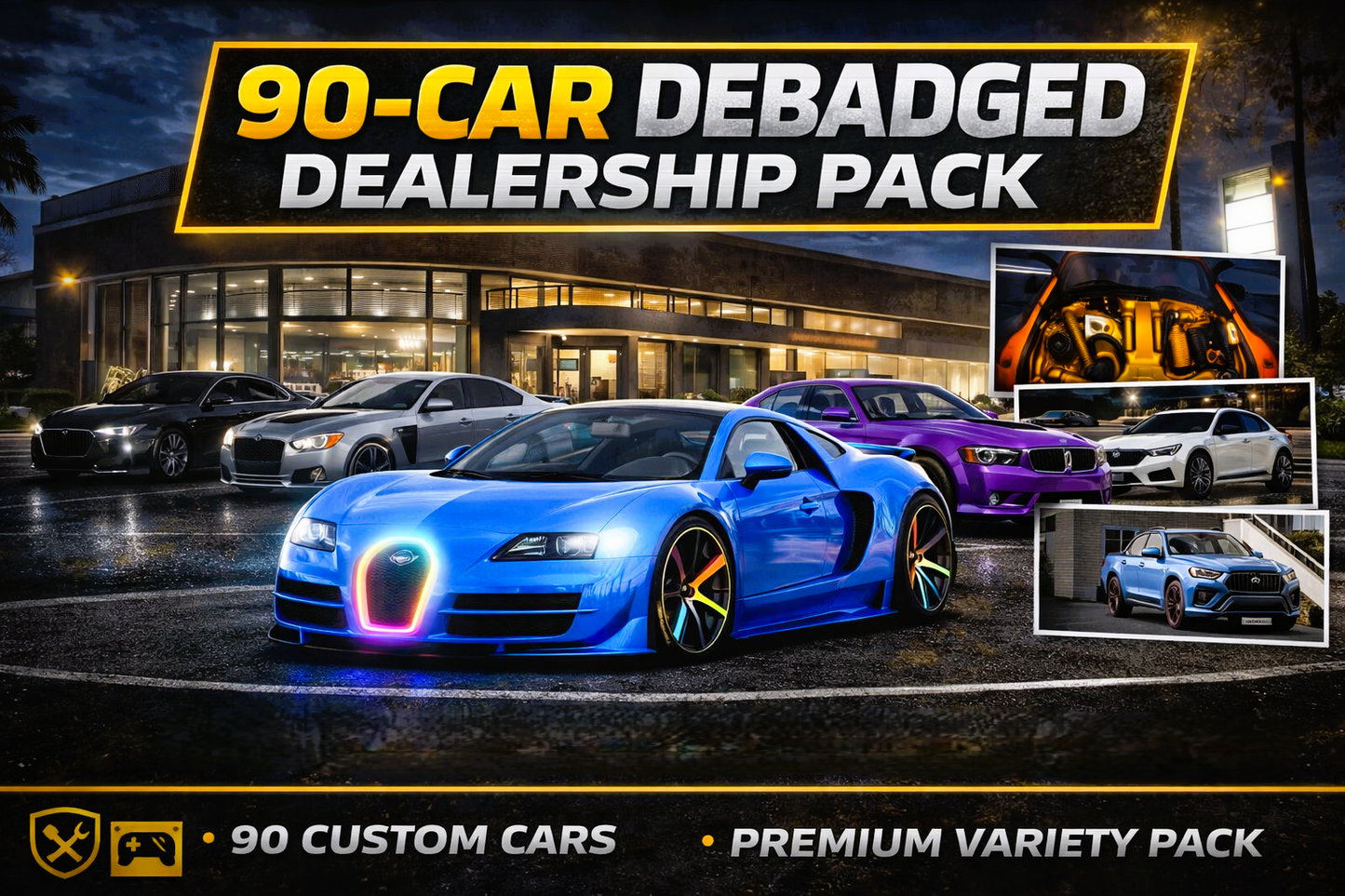Debadged Dealership Pack – (90 Cars)
