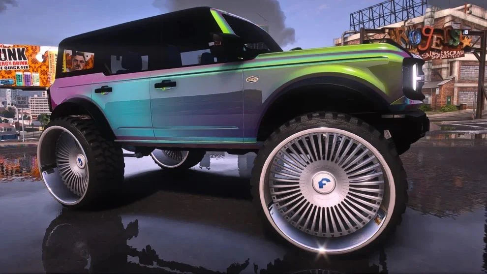 Ford Bronco on Forgiatos Tv's in head rest | PNUT Customs