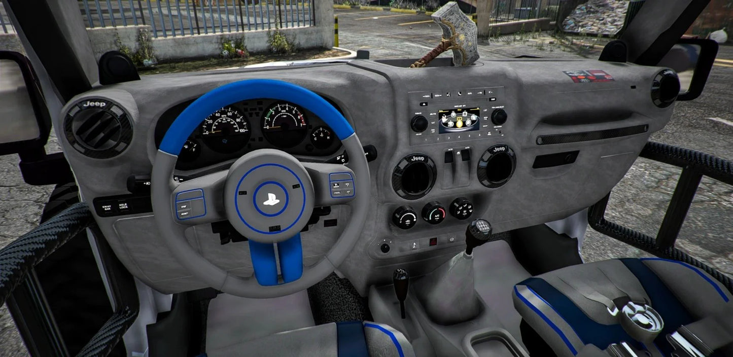 Jeep Trailcat PlayStation 5 God of War (Glowing Lights + Animated Axes/Swords) | Port Baek