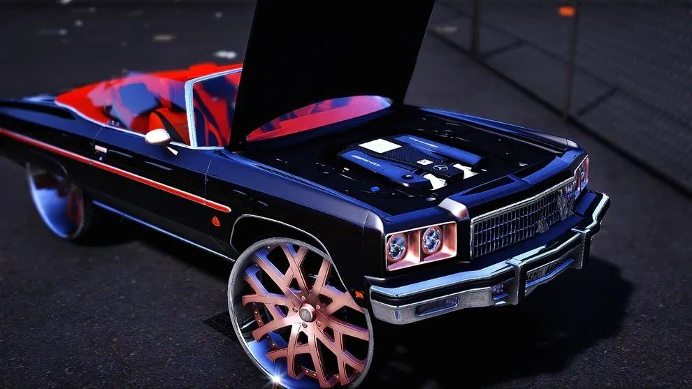 1975 Chevrolet Maybach Donk Drop Oop on Staggered Amani Forged | PNUT Customs