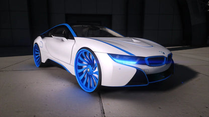 2015 BMW I8 Tron Design Custom on Dub Floaters | Nukem Customs