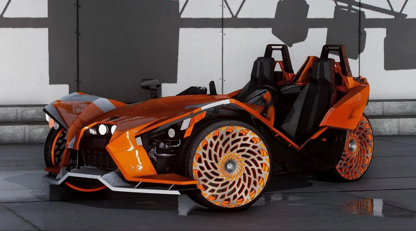 2015 Polaris Slingshot on 24 Front 26 Rear Forgiatos | Bleed