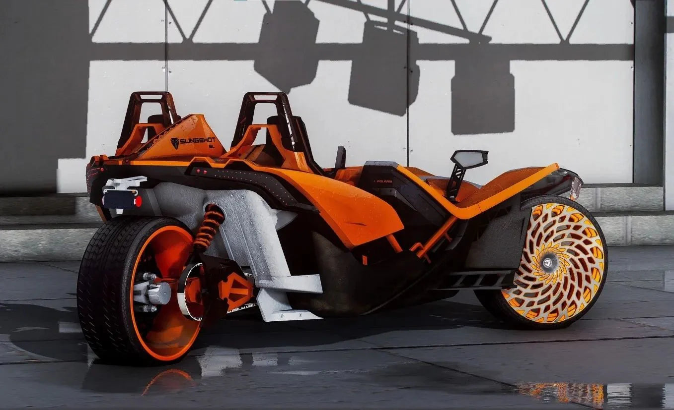 2015 Polaris Slingshot on 24 Front 26 Rear Forgiatos | Bleed