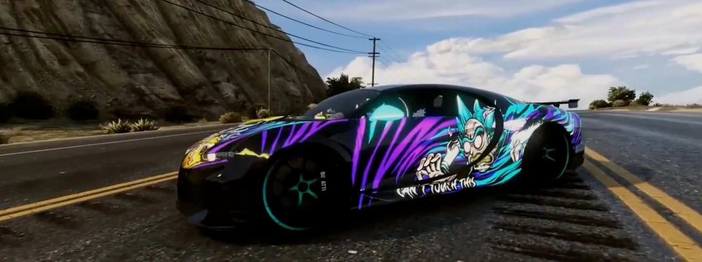 Bugatti Chiron Animated Rick and Morty