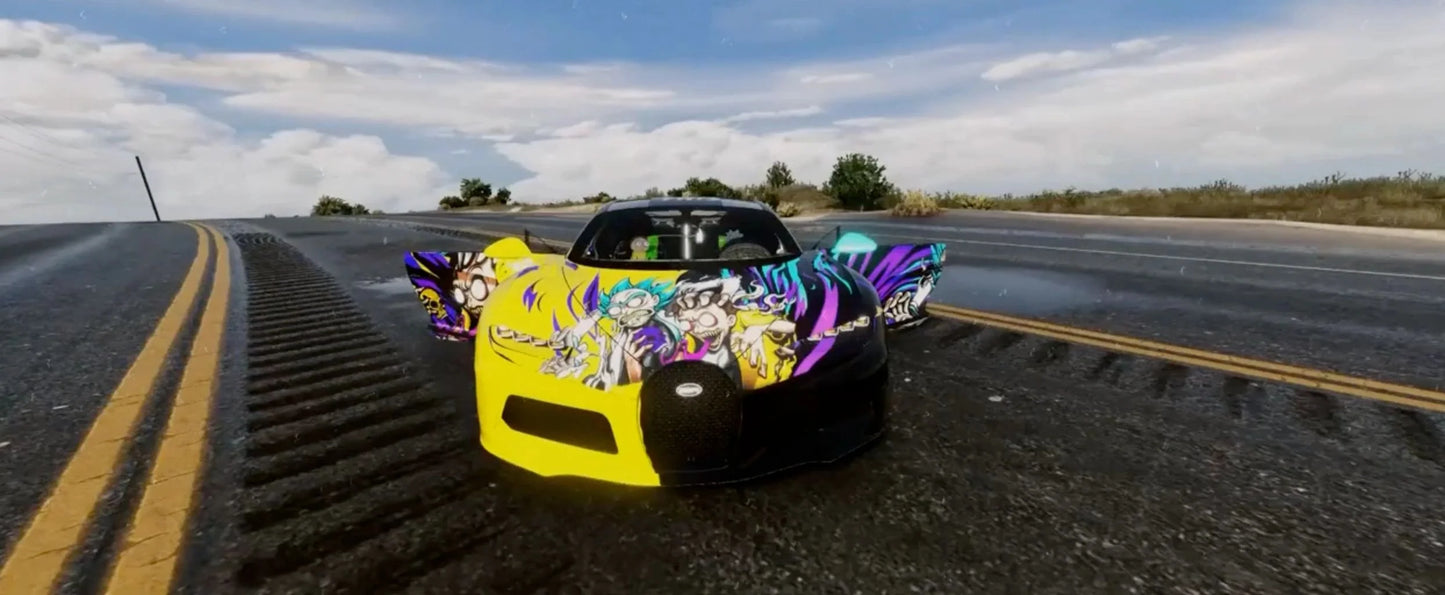 Bugatti Chiron Animated Rick and Morty