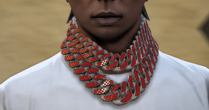 Blood-Red Iced Rope Cuban (Chain)