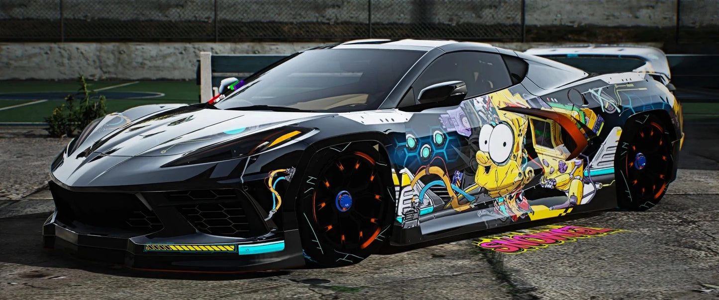 Chevrolet Corvette C8 Rocket Bunny The Simpsons [Dinamic Lights] | Kick Store