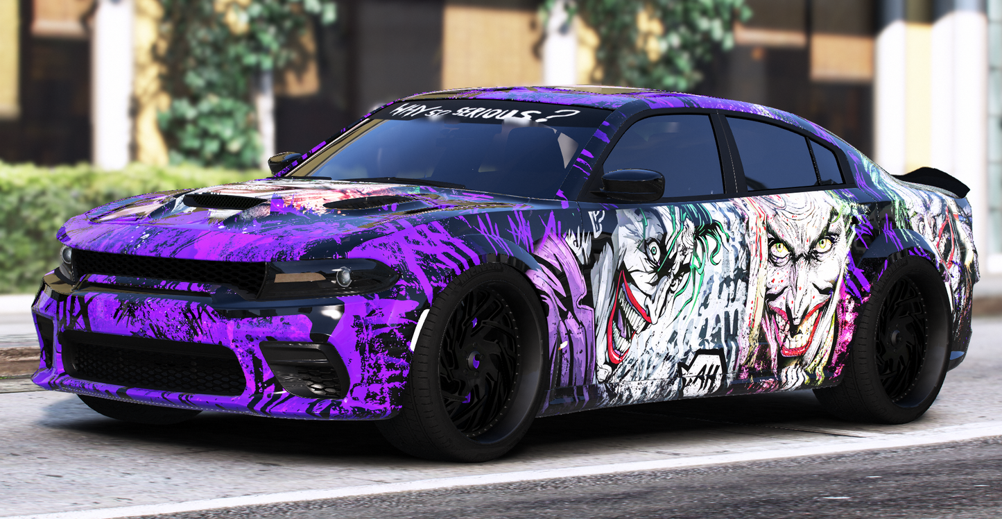 (Debadged) Dodge Charger Hellcat Widebody Joker Wrap [6 Seater Slider] | Tony´s Custom