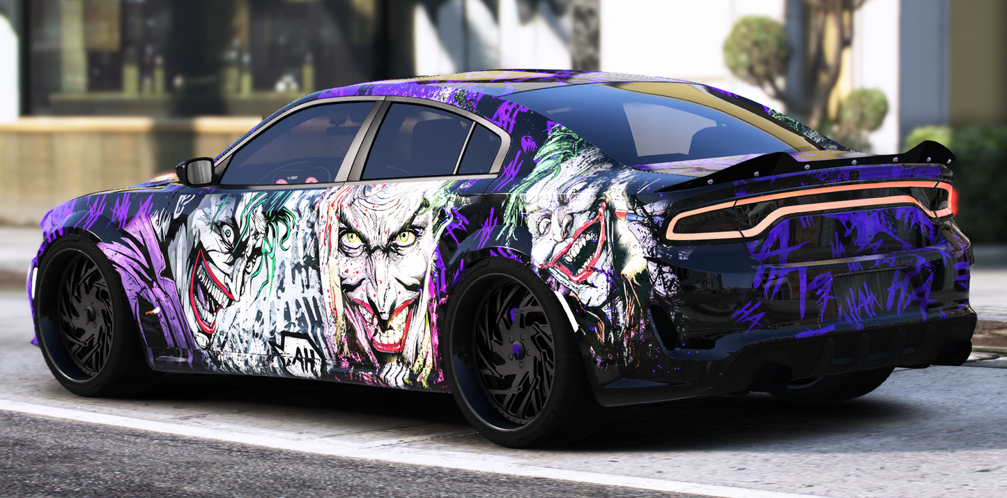 (Debadged) Dodge Charger Hellcat Widebody Joker Wrap [6 Seater Slider] | Tony´s Custom