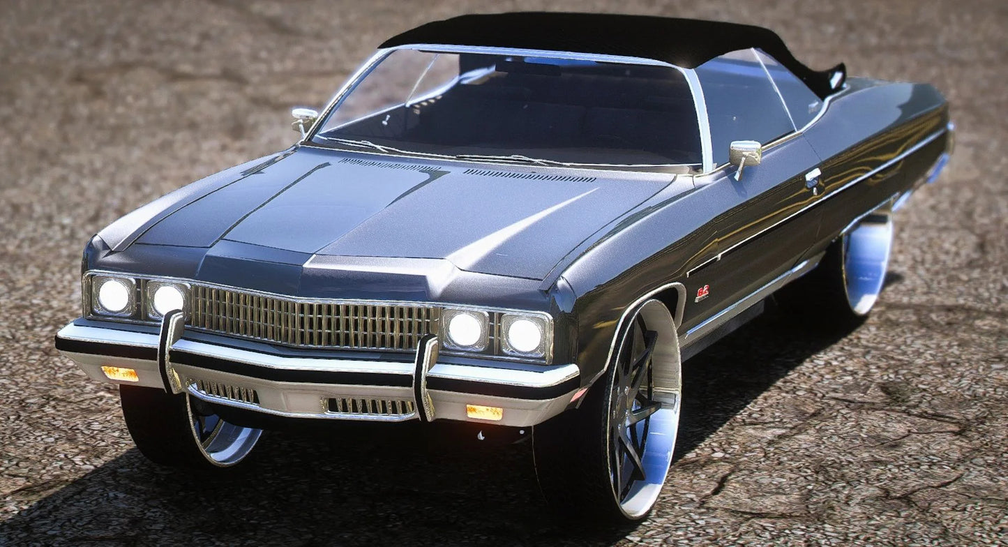 (Debadged) 1973 Chevy Convertible Donk on Forgiatos [Animated Roof] | PNUT Customs