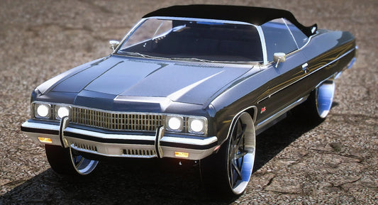 (Debadged) 1973 Chevy Convertible Donk on Forgiatos [Animated Roof] | PNUT Customs