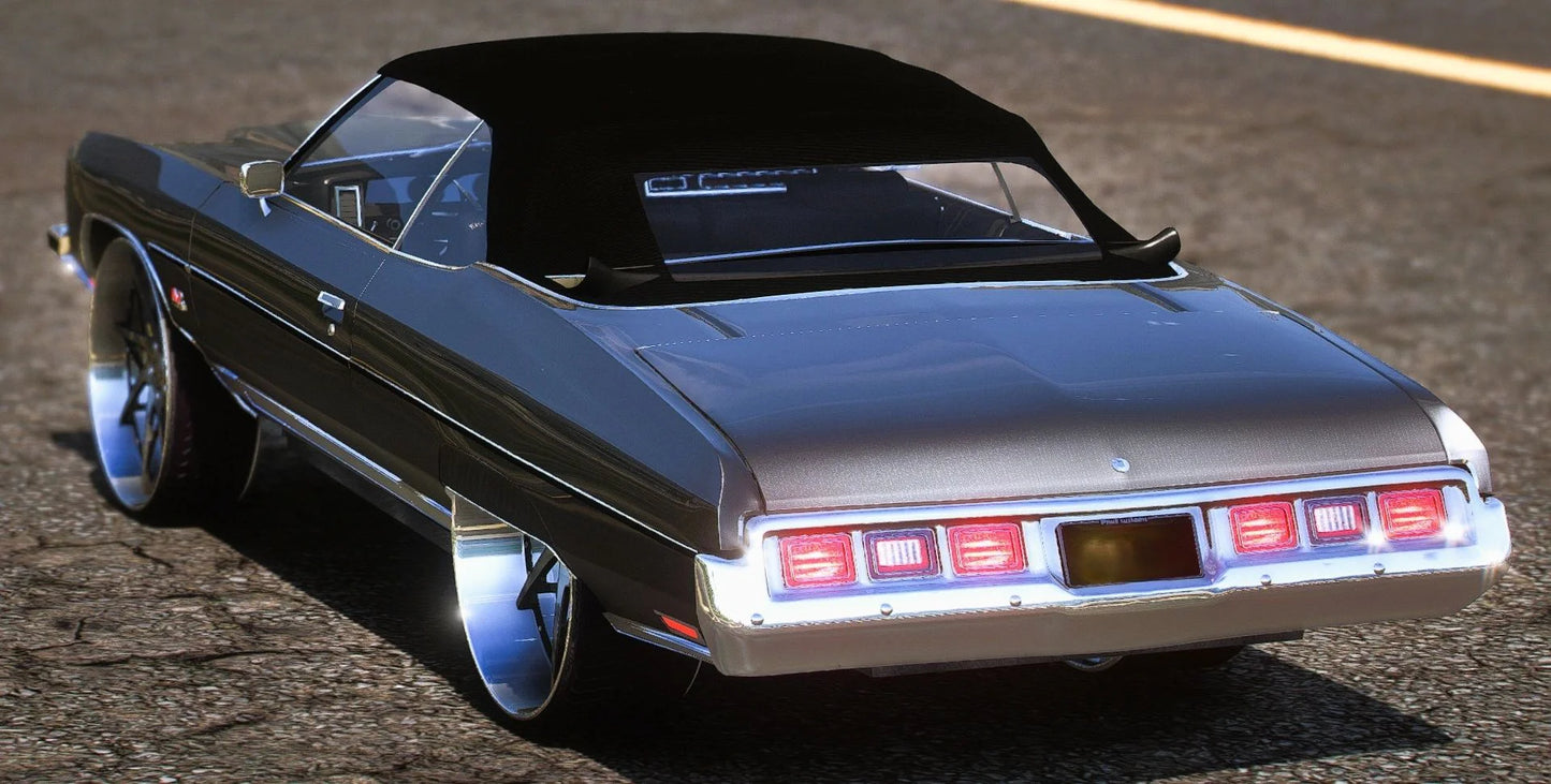 (Debadged) 1973 Chevy Convertible Donk on Forgiatos [Animated Roof] | PNUT Customs