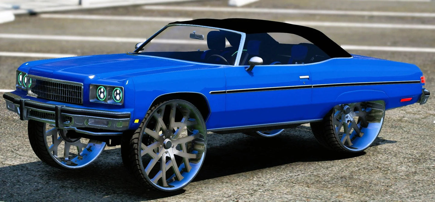 (Debadged) 1975 Chevrolet Maybach Donk Drop on Staggered Amani Forged | PNUT Customs