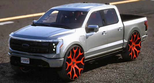 (Debadged) 2023 Ford F-150 Lightning on Forgiatos | PNUT Customs
