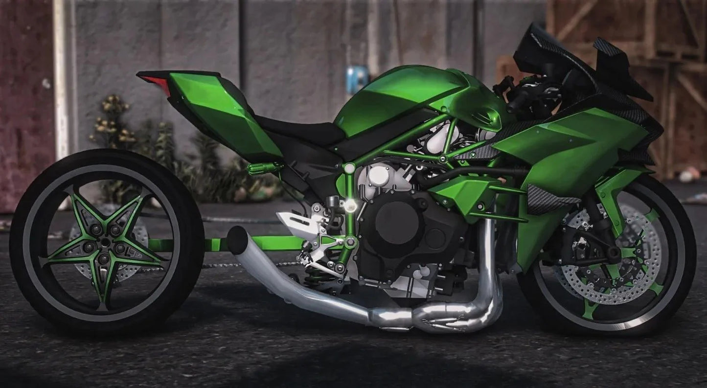 (Debadged) Kawasaki H2R Drag Bike | Underground Customs
