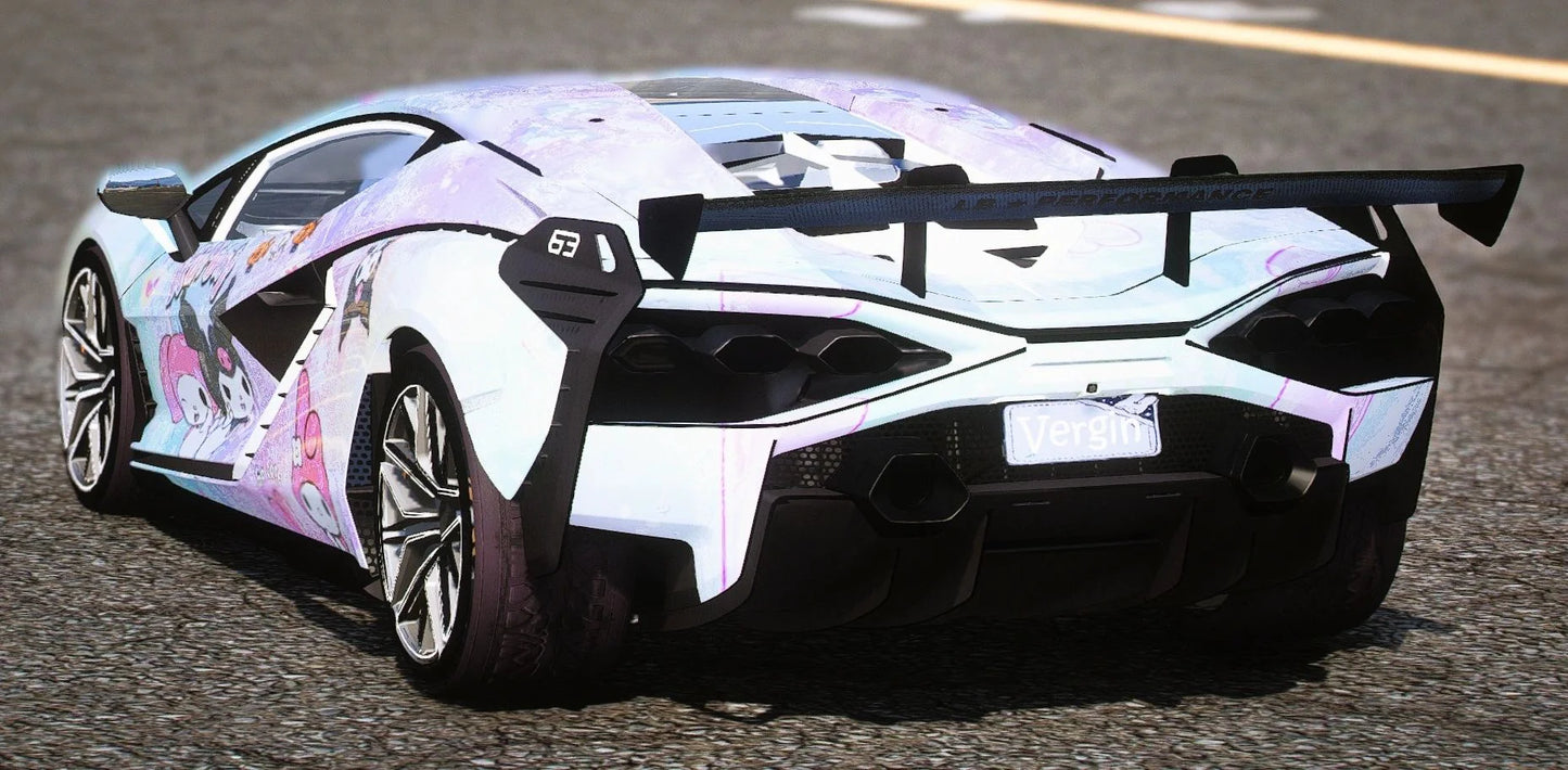 (Debadged) Lamborghini Sian Kuromi & Melody | Gamer's Cafe