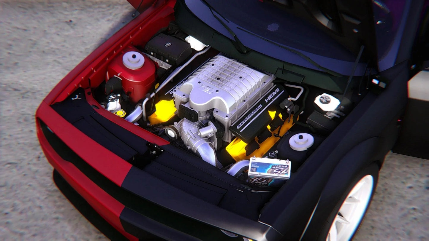 Dodge Challenger Hellcat 2 Colors Mixed Twin Turbo Custom (Animation Window) | Tee East Customs