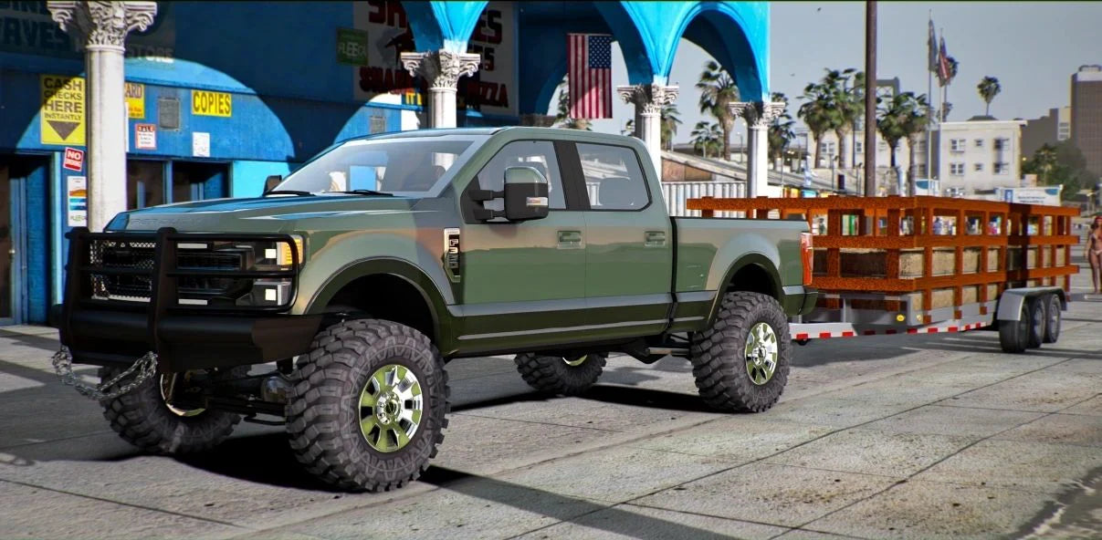 Ford F350 FMRanchEnd with Trailer | GZ Customs