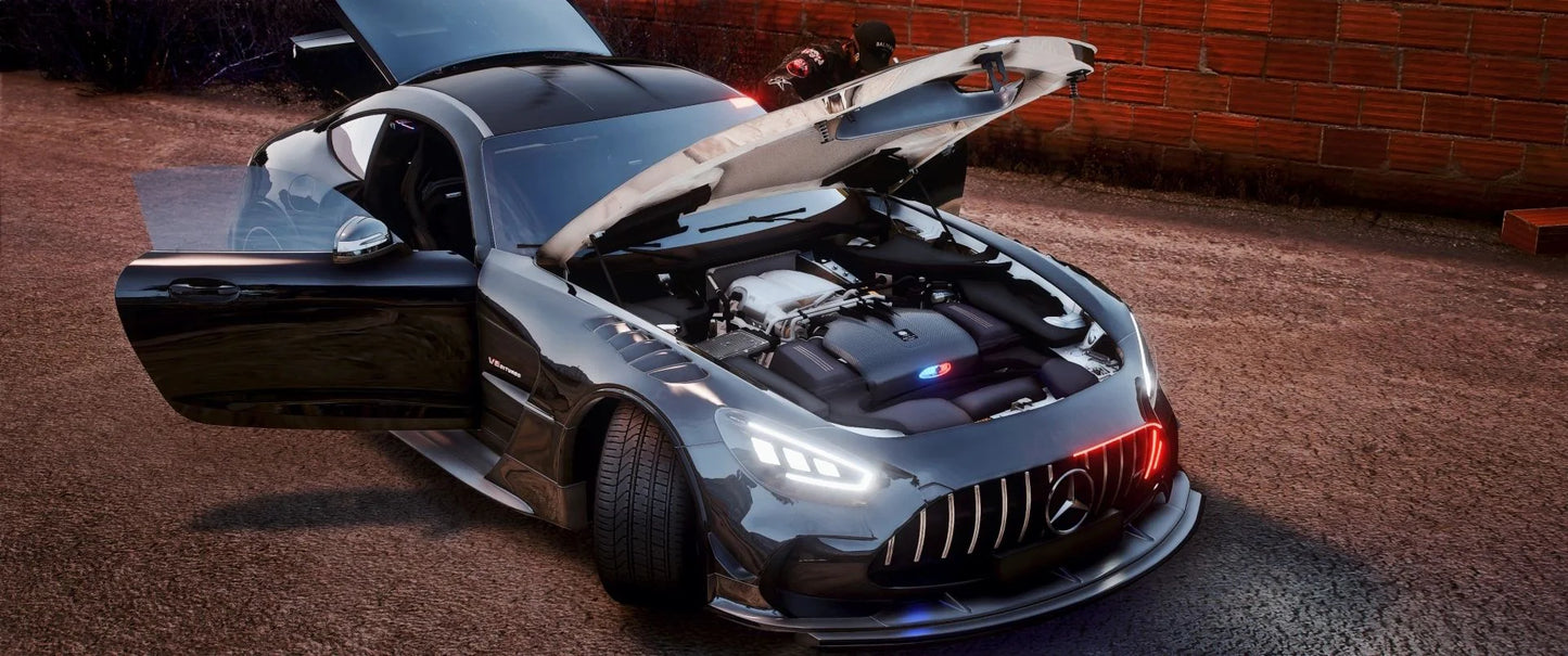 Mercedes AMG GT-R Black Series Police Modern Lights | Versus