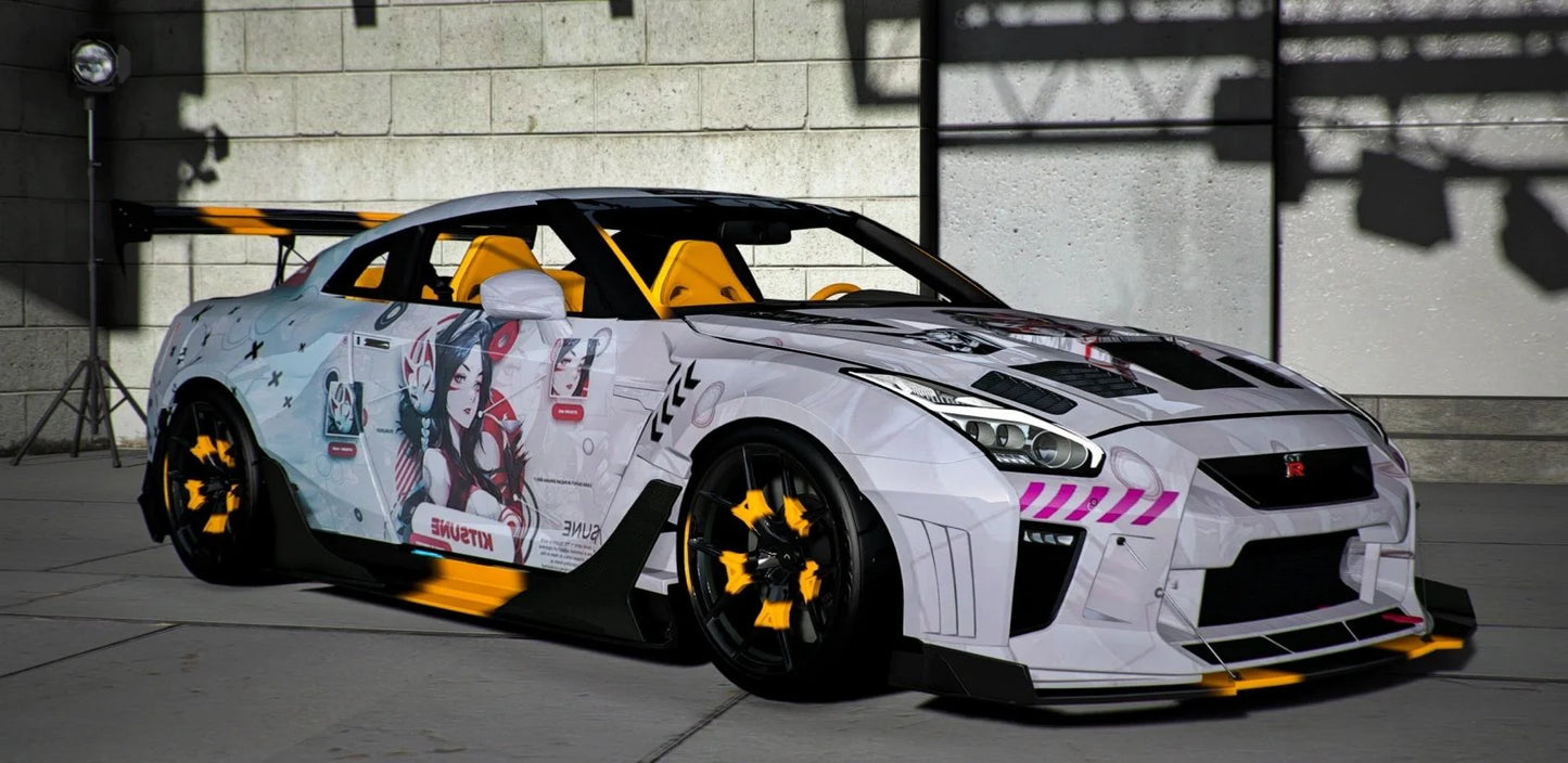 NISSAN GT-R R35 Kream [Dinamic RGB Lights] | Kick Store