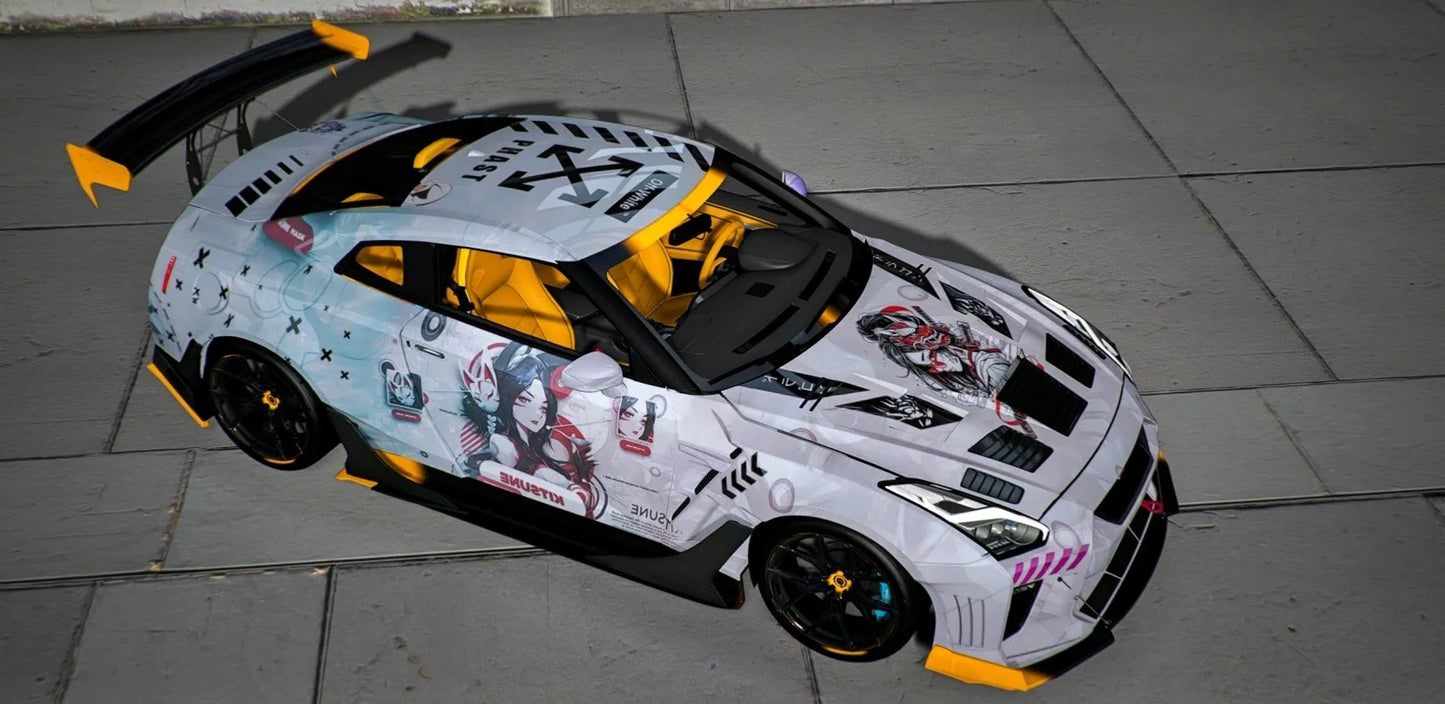 NISSAN GT-R R35 Kream [Dinamic RGB Lights] | Kick Store