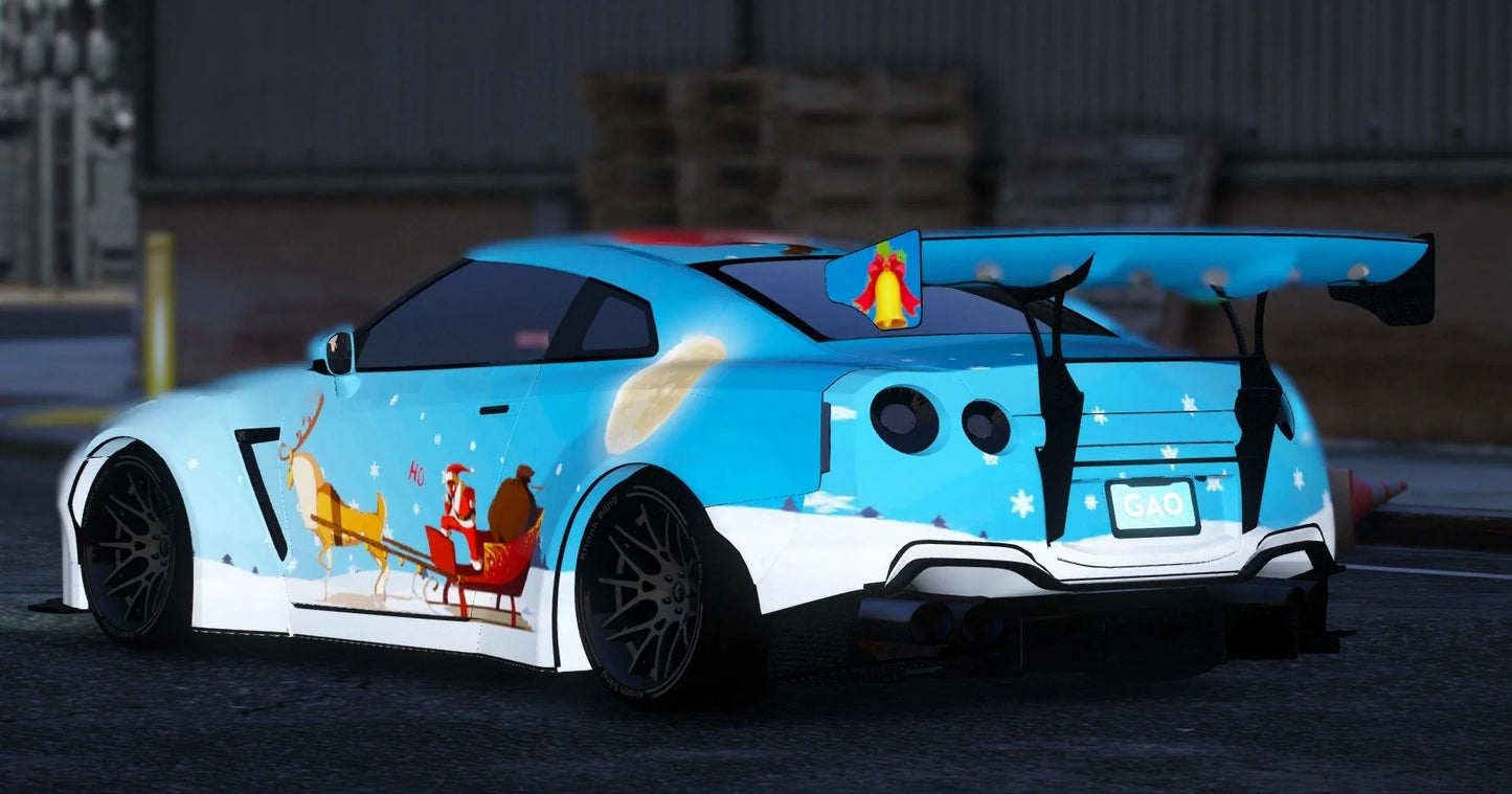 Nissan GTR Merry Christmas Free Fire [Dinamic RGB Lights] | Drew Customs