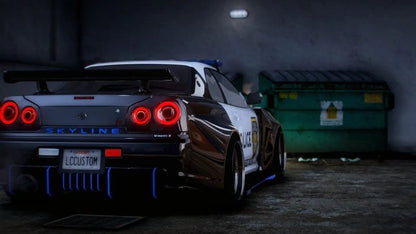 Nissan R34 Speedhunter Animated Lights Police | Legendary Cars