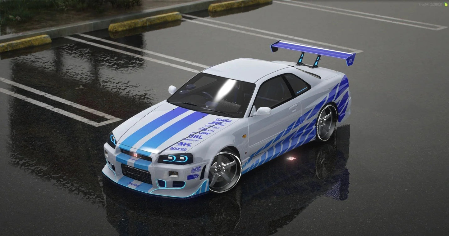 Nissan Skyline GTR R34 Paul Walker [250+ Tuning Parts] | Port Baek