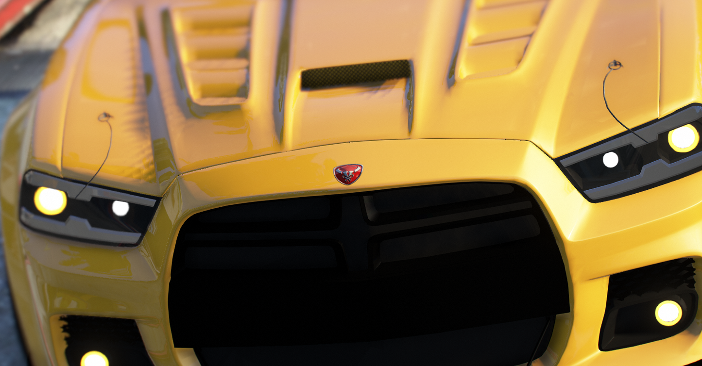 (Rebranded) Custom 2014 Dodge Charger 426 Ghoul Hellephant Replica (Animated Sunroof)