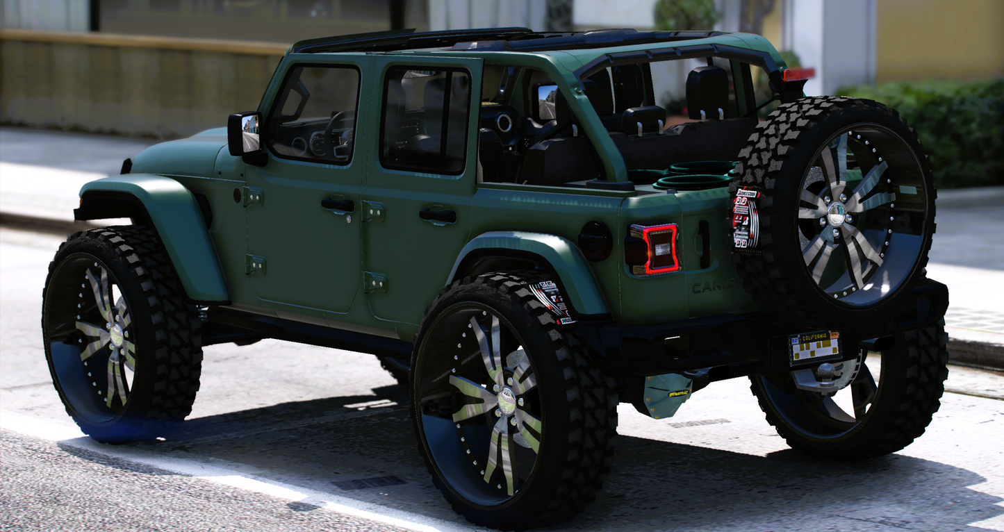 (Rebranded) Jeep Wrangler Rubicon On Brushed Forgis With Matching Trailer