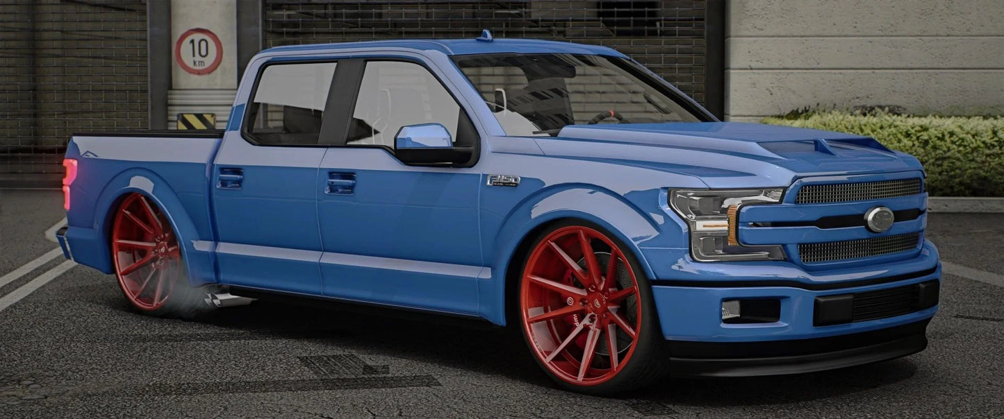 Slammed Shelby Ford F-150 Supercharged Lariat On illuminating Disc Brakes | Vampz Customs