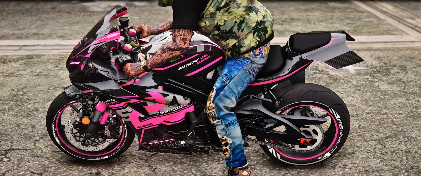 SQUID GAME - SUZUKI GSX-R1000R [Tuning] [Animated Lights] | Port Baek