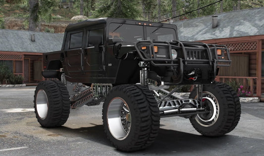Lifted Hummer H1 With Weapon Props | Sema Designs